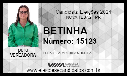 Candidato BETINHA 2024 - NOVA TEBAS - Eleições