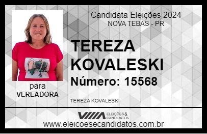 Candidato TEREZA KOVALESKI 2024 - NOVA TEBAS - Eleições