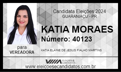 Candidato KATIA MORAES 2024 - GUARANIAÇU - Eleições