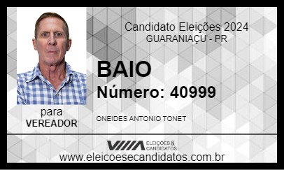 Candidato BAIO 2024 - GUARANIAÇU - Eleições