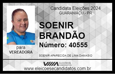 Candidato SOENIR BRANDÃO 2024 - GUARANIAÇU - Eleições