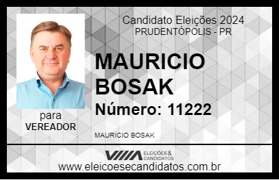 Candidato MAURICIO BOSAK 2024 - PRUDENTÓPOLIS - Eleições