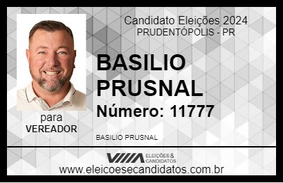 Candidato BASILIO PRUSNAL 2024 - PRUDENTÓPOLIS - Eleições