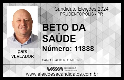 Candidato BETO DA SAÚDE 2024 - PRUDENTÓPOLIS - Eleições