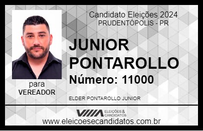 Candidato JUNIOR PONTAROLLO 2024 - PRUDENTÓPOLIS - Eleições