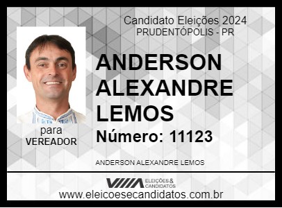 Candidato ANDERSON ALEXANDRE LEMOS 2024 - PRUDENTÓPOLIS - Eleições