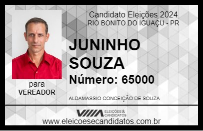 Candidato JUNINHO SOUZA 2024 - RIO BONITO DO IGUAÇU - Eleições