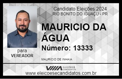 Candidato MAURICIO DA ÁGUA 2024 - RIO BONITO DO IGUAÇU - Eleições