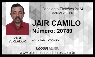 Candidato JAIR CAMILO 2024 - MARIALVA - Eleições