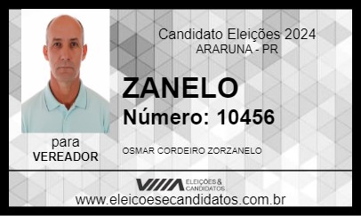 Candidato ZANELO 2024 - ARARUNA - Eleições