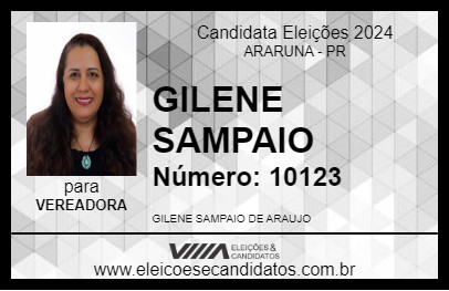 Candidato GILENE SAMPAIO 2024 - ARARUNA - Eleições