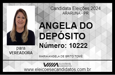 Candidato ANGELA DO DEPÓSITO 2024 - ARARUNA - Eleições