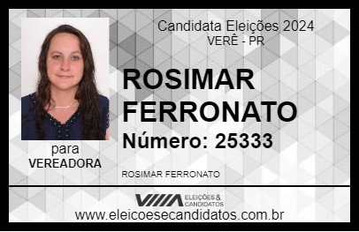 Candidato ROSIMAR FERRONATO 2024 - VERÊ - Eleições