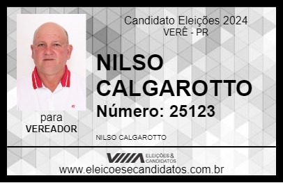 Candidato NILSO CALGAROTTO 2024 - VERÊ - Eleições