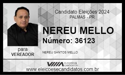 Candidato NEREU MELLO 2024 - PALMAS - Eleições