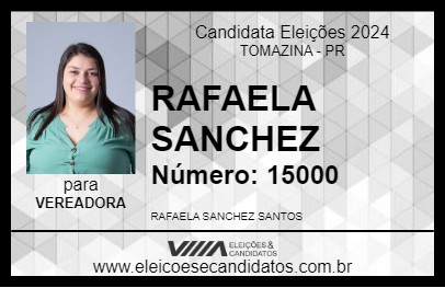 Candidato RAFAELA SANCHEZ 2024 - TOMAZINA - Eleições