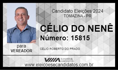 Candidato CÉLIO DO NENÊ 2024 - TOMAZINA - Eleições