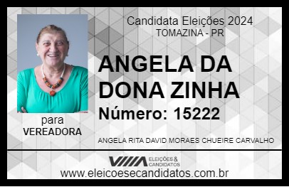 Candidato ANGELA DA DONA ZINHA 2024 - TOMAZINA - Eleições