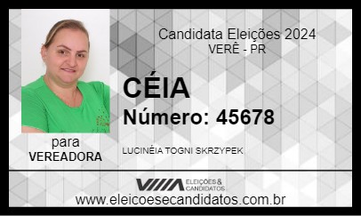 Candidato LUCINÉIA (CÉIA) 2024 - VERÊ - Eleições