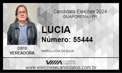 Candidato LUCIA 2024 - GUAPOREMA - Eleições