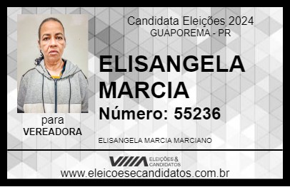 Candidato ELISANGELA MARCIA 2024 - GUAPOREMA - Eleições