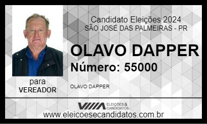 Candidato OLAVO DAPPER 2024 - SÃO JOSÉ DAS PALMEIRAS - Eleições