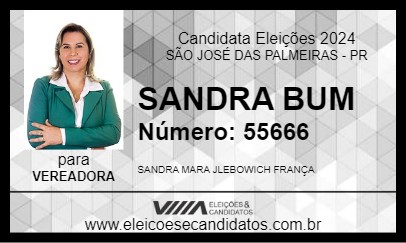 Candidato SANDRA BRUM 2024 - SÃO JOSÉ DAS PALMEIRAS - Eleições