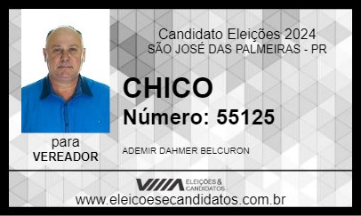 Candidato CHICO 2024 - SÃO JOSÉ DAS PALMEIRAS - Eleições