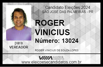 Candidato ROGER VINICIUS 2024 - SÃO JOSÉ DAS PALMEIRAS - Eleições