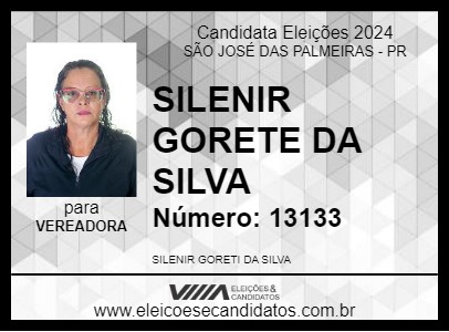 Candidato SILENIR GORETE DA SILVA 2024 - SÃO JOSÉ DAS PALMEIRAS - Eleições