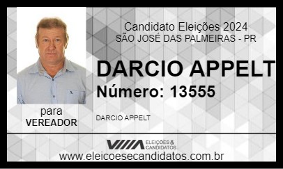 Candidato DARCIO APPELT 2024 - SÃO JOSÉ DAS PALMEIRAS - Eleições