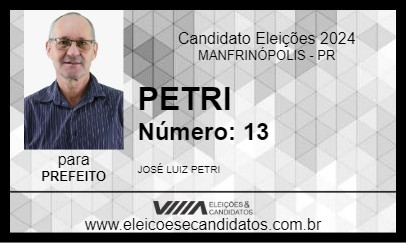 Candidato PETRI 2024 - MANFRINÓPOLIS - Eleições