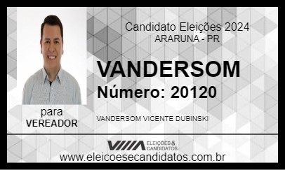 Candidato VANDERSOM 2024 - ARARUNA - Eleições