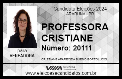 Candidato PROFESSORA CRISTIANE 2024 - ARARUNA - Eleições