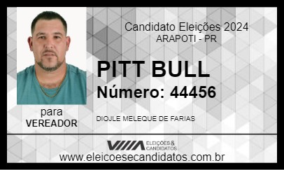 Candidato PITT BULL 2024 - ARAPOTI - Eleições