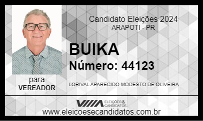 Candidato BUIKA 2024 - ARAPOTI - Eleições