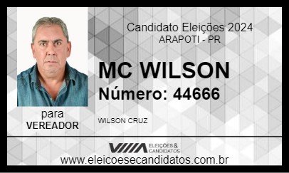 Candidato MC WILSON 2024 - ARAPOTI - Eleições