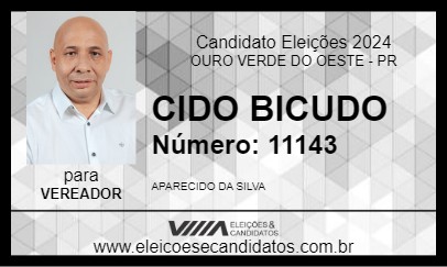 Candidato CIDO BICUDO 2024 - OURO VERDE DO OESTE - Eleições