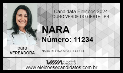 Candidato NARA 2024 - OURO VERDE DO OESTE - Eleições