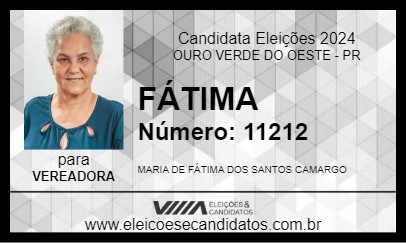 Candidato FÁTIMA 2024 - OURO VERDE DO OESTE - Eleições