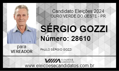 Candidato SÉRGIO GOZZI 2024 - OURO VERDE DO OESTE - Eleições