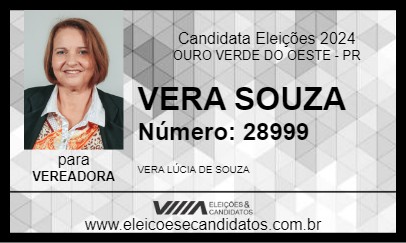 Candidato VERA SOUZA 2024 - OURO VERDE DO OESTE - Eleições