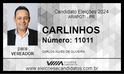 Candidato CARLINHOS 2024 - ARAPOTI - Eleições