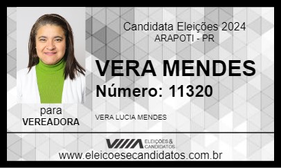 Candidato VERA MENDES 2024 - ARAPOTI - Eleições