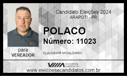 Candidato POLACO 2024 - ARAPOTI - Eleições