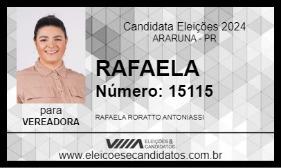 Candidato RAFAELA 2024 - ARARUNA - Eleições