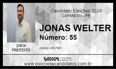 Candidato JONAS WELTER 2024 - CAPANEMA - Eleições