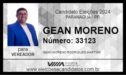 Candidato GEAN MORENO 2024 - PARANAGUÁ - Eleições