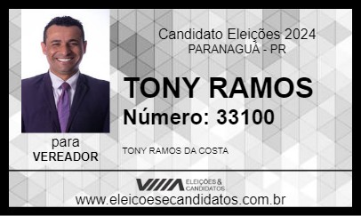 Candidato TONY RAMOS 2024 - PARANAGUÁ - Eleições