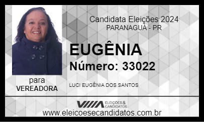 Candidato EUGÊNIA 2024 - PARANAGUÁ - Eleições